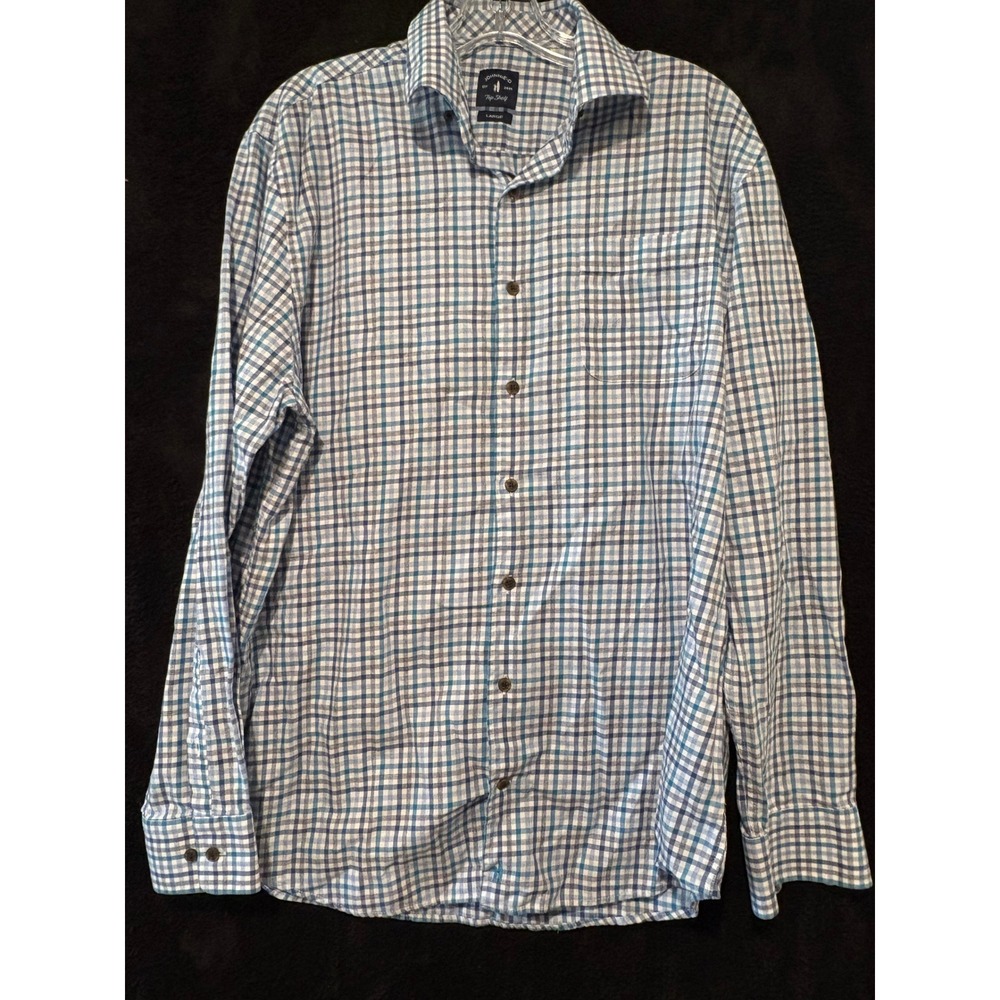 Johnnie-O Top Shelf Men's Button Down Plaid Long Sleeve Shirt - Large